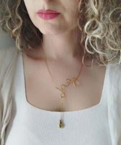 Alternative view of Κολιέ Ηelena Golden Drop από Ατσάλι