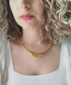 Alternative view of Κολιέ Μπάρα Aurelia Bar από Επιχρυσωμένο Ανοξείδωτο Ατσάλι