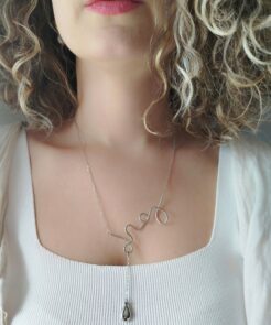 Alternative view of Κολιέ Ηelena Silver Drop από Ατσάλι