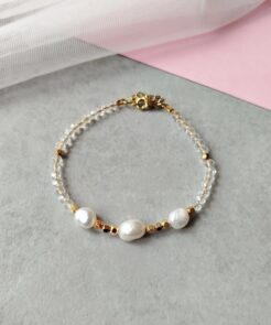 Βραχιόλι κρύσταλλα και μαργαριτάρια