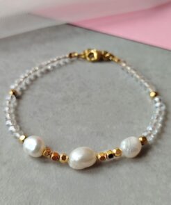 Βραχιόλι κρύσταλλα και μαργαριτάρια