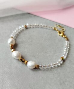 Βραχιόλι κρύσταλλα και μαργαριτάρια