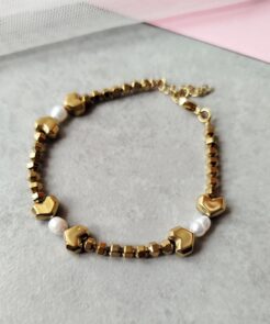 Βραχιόλι αιματίτες και μαργαριτάρια