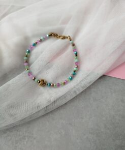 βραχιόλι παστέλ πολύχρωμα κρύσταλλα