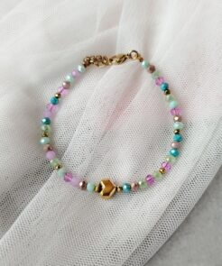 βραχιόλι παστέλ πολύχρωμα κρύσταλλα
