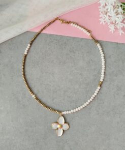 Κολιέ ιβουάρ κρύσταλλα αιματίτης