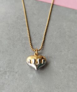 Κολιέ ατσάλι μενταγιόν καρδιά