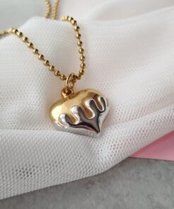 Κολιέ ατσάλι μενταγιόν καρδιά