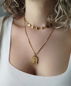 Alternative view of Ατσάλινη Αλυσίδα με Μενταγιόν Golden Symbols