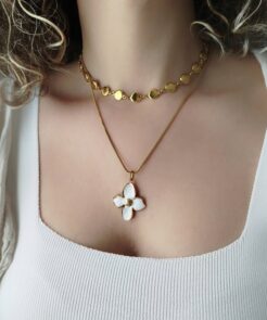 Alternative view of Ατσάλινη Αλυσίδα με Μενταγιόν Spring Flower