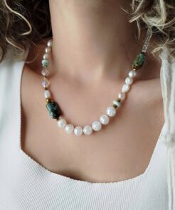 Alternative view of Κολιέ Jasper Elegance με Κρύσταλλα Ίασπι και Αιματίτη