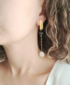 Alternative view of Σκουλαρίκια Μακριά με Πέρλα