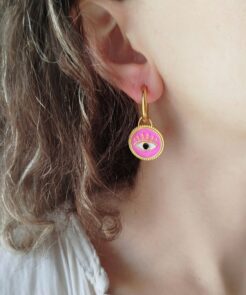 Σκουλαρίκια κρίκοι στοιχείο σμάλτο