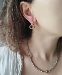 Alternative view of Σκουλαρίκια Κρικάκια Duo Golden Hearts