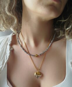 Κολιέ ατσάλι μενταγιόν καρδιά