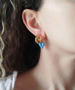 Σετ σκουλαρίκια κρίκοι καρδούλα