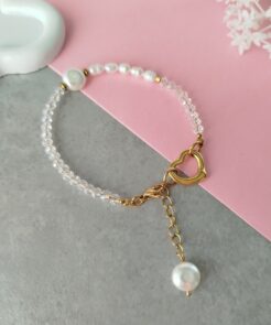 βραχιόλι κρύσταλλα μαργαριτάρια