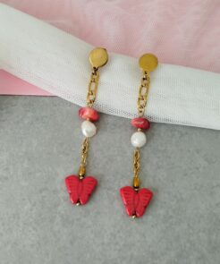 Σκουλαρίκια κρεμαστά με πεταλούδες