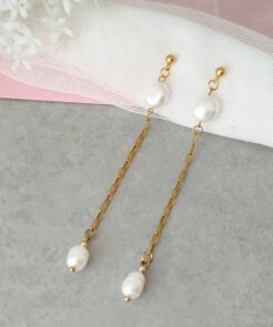 Σκουλαρίκια Pearl Shine κρεμαστά με πέρλες και μαργαριτάρια