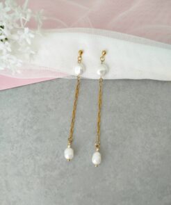 Σκουλαρίκια Pearl Shine κρεμαστά με πέρλες και μαργαριτάρια