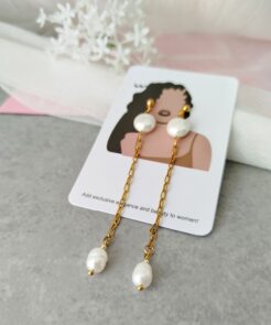 Σκουλαρίκια Pearl Shine κρεμαστά με πέρλες και μαργαριτάρια