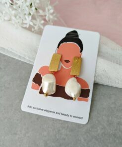 Επιχρυσωμένα σκουλαρίκια με μεγάλες πέρλες