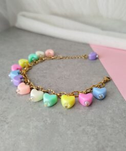 Βραχιόλι Chain Multicolor Hearts