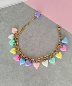 Βραχιόλι Chain Multicolor Hearts