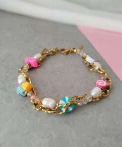 Βραχιόλι Chain Multicolor κρύσταλλα μαργαριτάρια