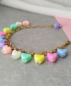 Βραχιόλι Chain Multicolor Hearts