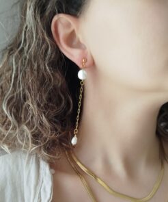 Alternative view of Σκουλαρίκια Pearl Shine με Πέρλες