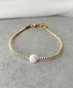 Βραχιόλι με Πέτρες Αιματίτη και Πέρλα