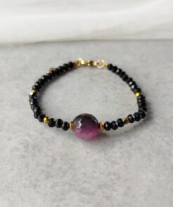 Βραχιόλι Μαύρα Κρύσταλλα και Ημιπολύτιμη Πέτρα