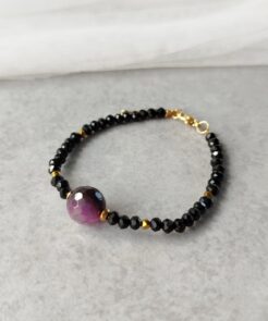 Alternative view of Βραχιόλι Μαύρα Κρύσταλλα και Ημιπολύτιμη Πέτρα