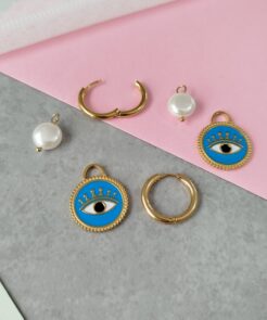 Σκουλαρίκια κρίκοι στοιχείο σμάλτο