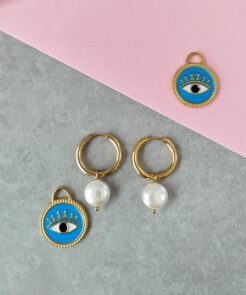 Σκουλαρίκια κρίκοι στοιχείο σμάλτο