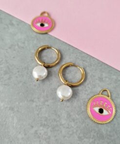 Σκουλαρίκια κρίκοι στοιχείο σμάλτο