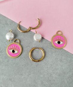 Σκουλαρίκια κρίκοι στοιχείο σμάλτο