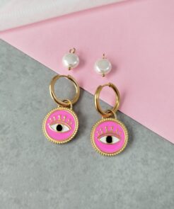 Σκουλαρίκια κρίκοι στοιχείο σμάλτο