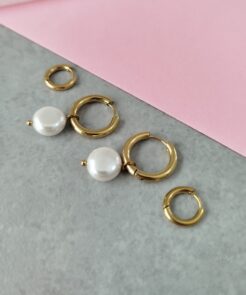 Σετ σκουλαρίκια κρικάκια πέρλα