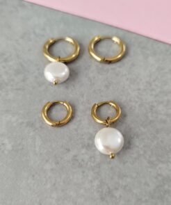 Σετ σκουλαρίκια κρικάκια πέρλα