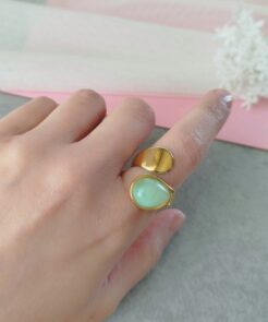 Alternative view of Δαχτυλίδι Ατσάλινο Green Glow