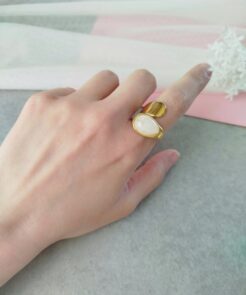 Alternative view of Δαχτυλίδι Ατσάλινο Ivoire Glow