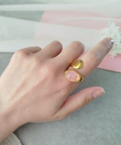 Alternative view of Δαχτυλίδι Ατσάλινο Pink Glow