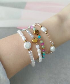 Alternative view of Βραχιόλι Spring Heart με Παστέλ Πολύχρωμα Κρύσταλλα