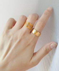 Alternative view of Δαχτυλίδι Ατσάλινο με Γεωμετρικά Σχέδια