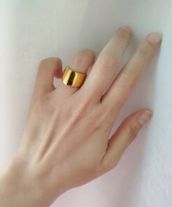 Alternative view of Δαχτυλίδι Ατσάλινο Golden Wave