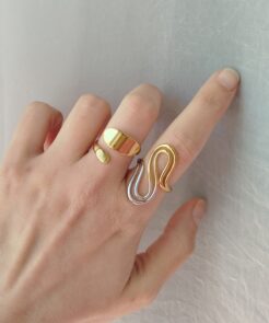 Δαχτυλίδι statement επιχρυσωμένο ατσάλι