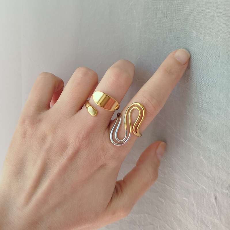 Δαχτυλίδι statement επιχρυσωμένο ατσάλι