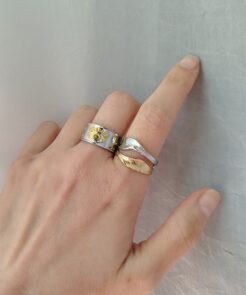 Alternative view of Δαχτυλίδι Δίχρωμο Ατσάλινο Duo Waves